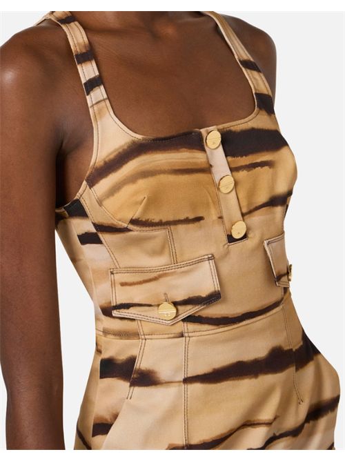 MINI DRESS WITH TIGER PRINT ELISABETTA FRANCHI | AB95962E2470 cammello